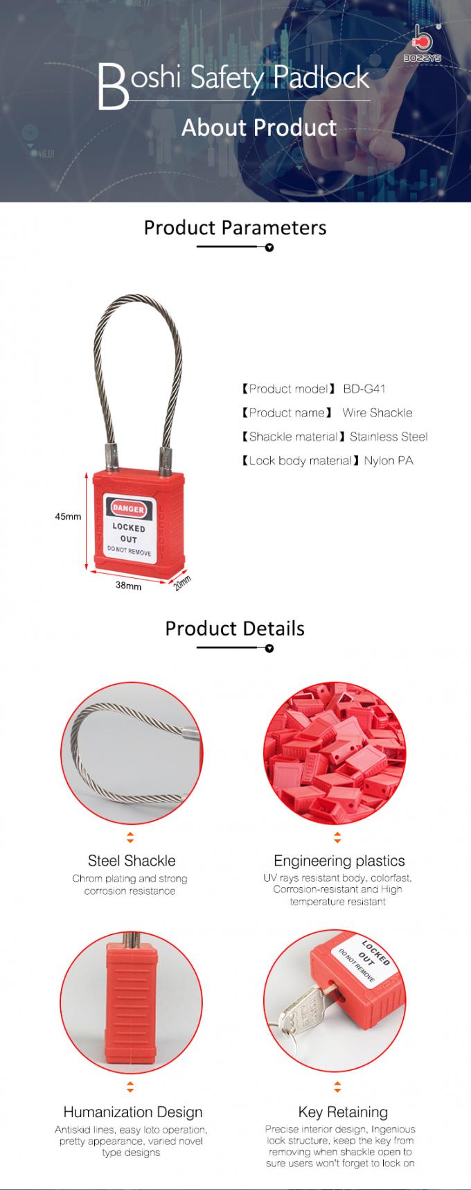 Padlock безопасности сережки провода металла бренда BOSHI Китая материальный