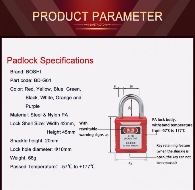 Промышленный Padlock безопасности сережки краткости 20mm Utrla